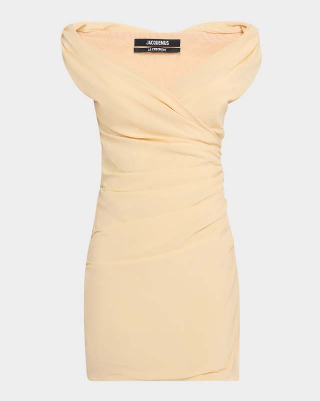 La Rita Draped Off-The-Shoulder Mini Dress